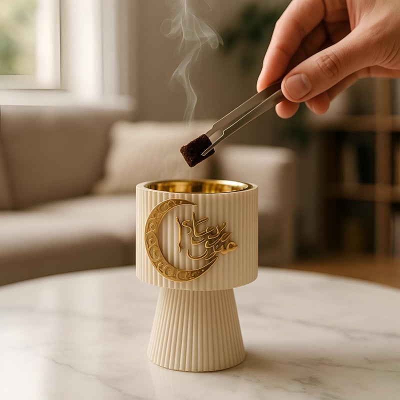 Resin Incense Burner - Handcrafted natural resin design for bakhoor and charcoal, perfect for yoga, spa, aromatherapy, and home office decor with elegant flameless ambiance. (MODEL 1) - Image 2