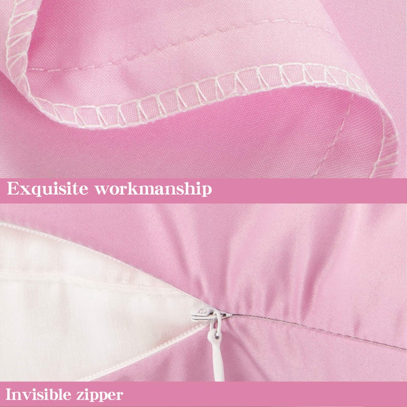 NTBAY Zippered Satin Pillow Cases for Hair and Skin  Luxury Queen Hidden Zipper Pillowcases Set of 2  20x30 Inches  Light Pink - Image 3