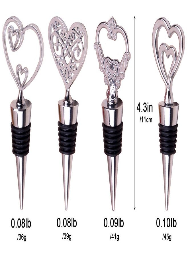 Lockban Love Wine Stoppers - Cute Heart Shaped Wine Stopper Decoration, Metal Zinc Alloy, Reusable (Set of 4) - Image 5