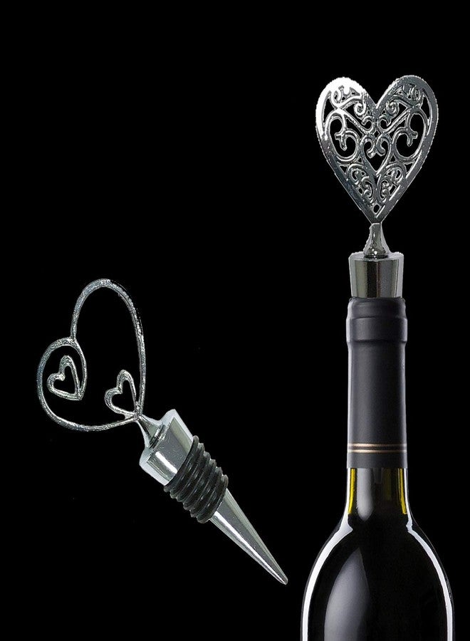 Lockban Love Wine Stoppers - Cute Heart Shaped Wine Stopper Decoration, Metal Zinc Alloy, Reusable (Set of 4) - Image 4