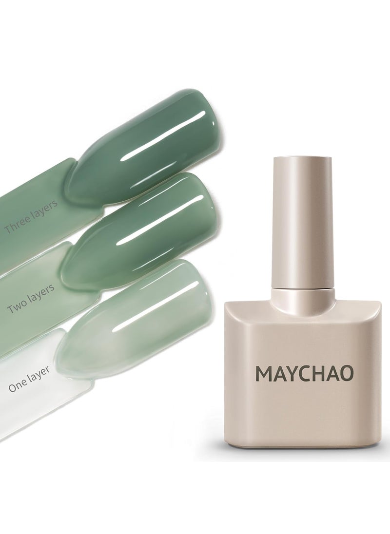 MAYCHAO - MAYCHAO 15ML Jelly Green Gel Nail Polish 1Pc Sheer Aqua Mint Gel Polish Transparent Soak Off UV LED Translucent Nail Polish Nail Art Starter Manicure Salon DIY at Home, 0.5 OZ - Image 1