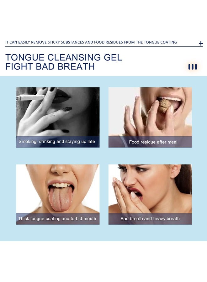 EELHOE Tongue Cleaning Gel Set, Tongue Cleaner Gel with Soft Tongue Brush, Easy to Use Tongue Scraper Precise Cleaning Brush Kit, Keep Fresh Breath 50g - Image 5