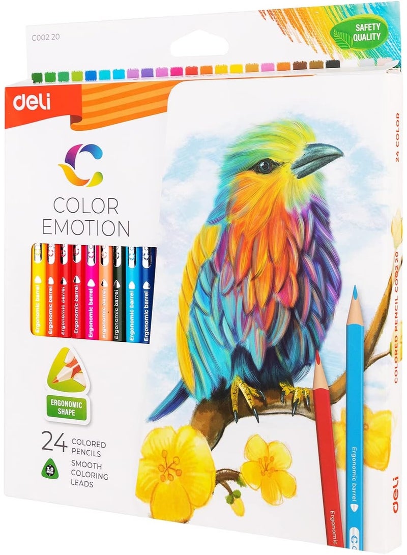 Deli EC00220 Color Emotion Wooden Colored Pencils 24-Pieces - Image 4