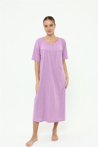 Cotton Combed Cotton Large Size Solid Color Nightgown Buttoned Maternity Nightgown - pzsku/Z9D3B2E9AEF1AF437545FZ/45/_/1740601278/fda22574-f278-4c34-a862-08053345b234