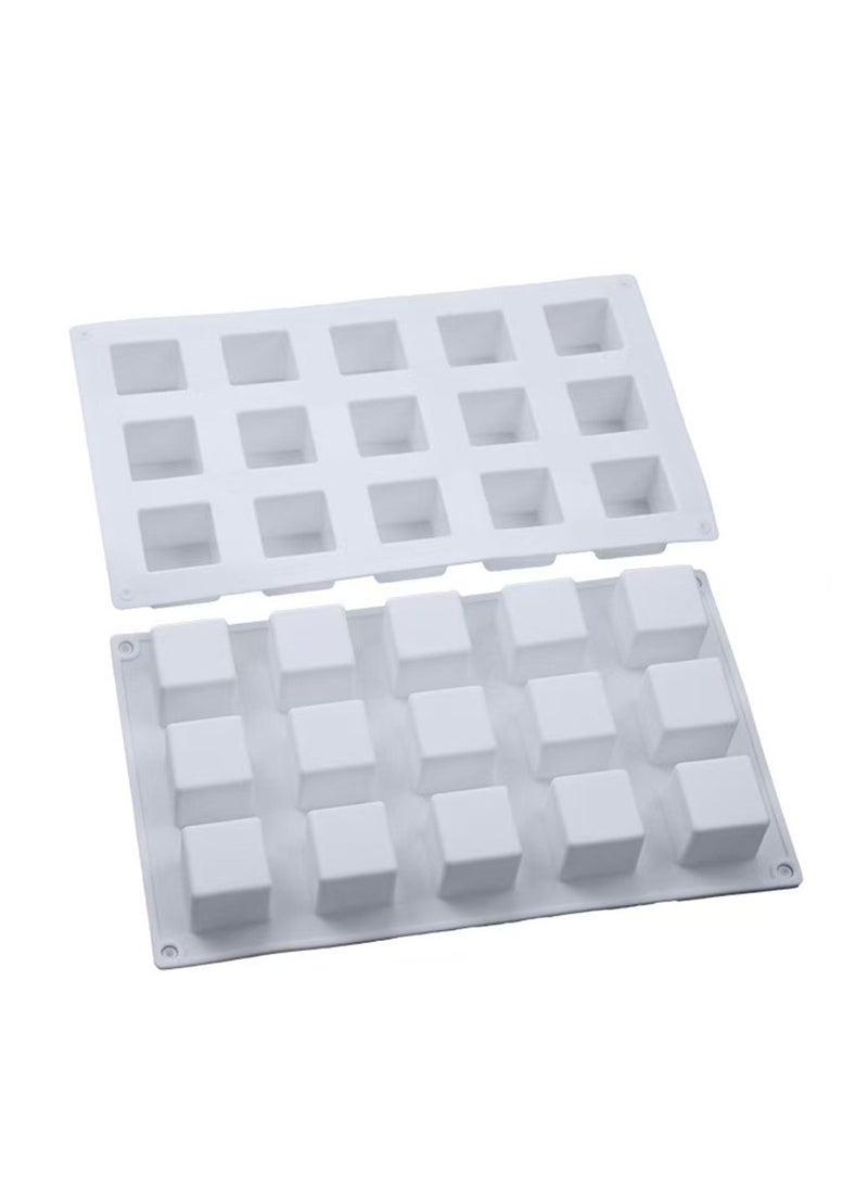 3D مربع مكعب شكل السيليكون قالب موس كعكة الخبز القوالب للكراميل الحلوى الحلوى كعكة الجبن المخروف جيلي براوني الخبز - Image 2