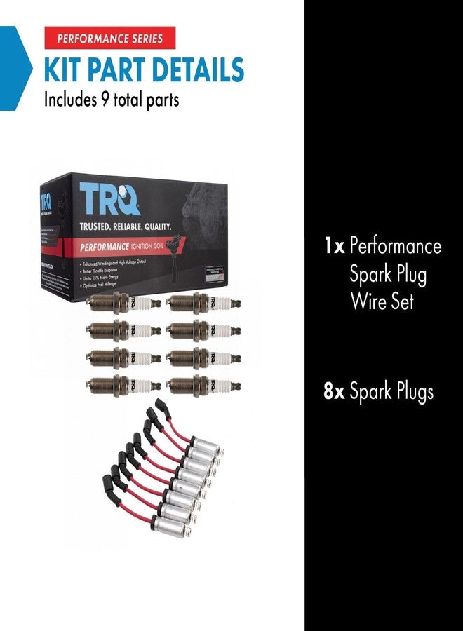 تي آر كيو طقم إشعال TRQ Performance، شمعات إشعال، أسلاك، لون أحمر، متوافق مع سيارات كاديلاك (موديلات 2002-2006)، شيفروليه (موديلات 1997-2007)، جي إم سي (موديلات 1999-2007)، هامر (موديلات 2003-2007)، وبونتياك (موديلات 1999-2002). - Image 2