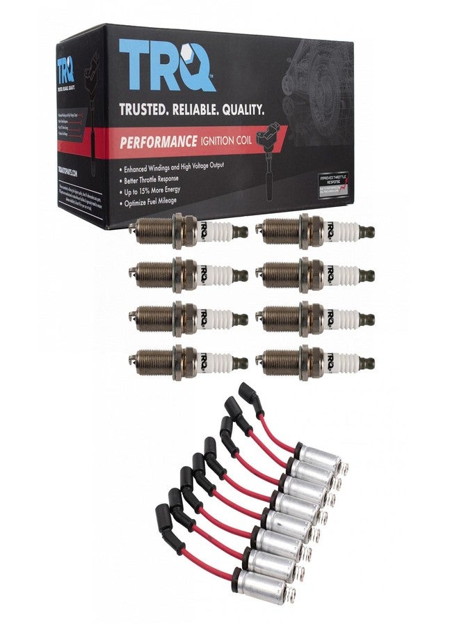 تي آر كيو طقم إشعال TRQ Performance، شمعات إشعال، أسلاك، لون أحمر، متوافق مع سيارات كاديلاك (موديلات 2002-2006)، شيفروليه (موديلات 1997-2007)، جي إم سي (موديلات 1999-2007)، هامر (موديلات 2003-2007)، وبونتياك (موديلات 1999-2002). - Image 1
