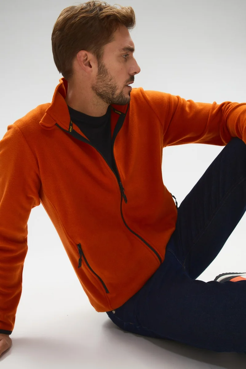 جويستار Men's Regular Fit Zippered Fleece Sweatshirt
