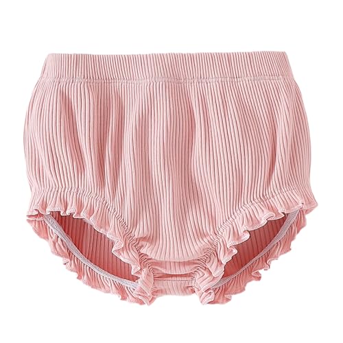 SOBOWO 3-Pack Bloomers for Baby Girls Diaper Covers Ribbed Ruffle Solid Triangle Baby Girl Shorts Summer Toddler Underwear(Rose/Pink/White, 12-18 Months) - Image 3