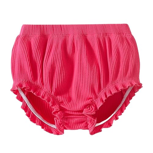 SOBOWO 3-Pack Bloomers for Baby Girls Diaper Covers Ribbed Ruffle Solid Triangle Baby Girl Shorts Summer Toddler Underwear(Rose/Pink/White, 12-18 Months) - Image 2