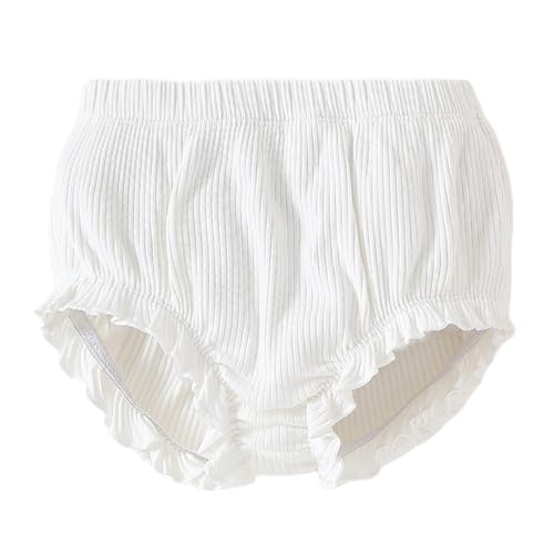 SOBOWO 3-Pack Bloomers for Baby Girls Diaper Covers Ribbed Ruffle Solid Triangle Baby Girl Shorts Summer Toddler Underwear(Rose/Pink/White, 12-18 Months) - Image 5