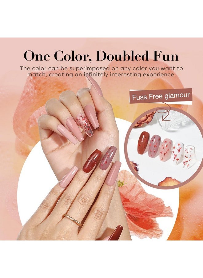 AZUREBEAUTY Floral Dip Powder Nail Kit Starter Fall Winter Nude Brown Grey Dipping Powder Liquid Set With Base Top Coat Activator Dip Dried Flowers For French Nails Art Manicure Diy Salon  - Image 3
