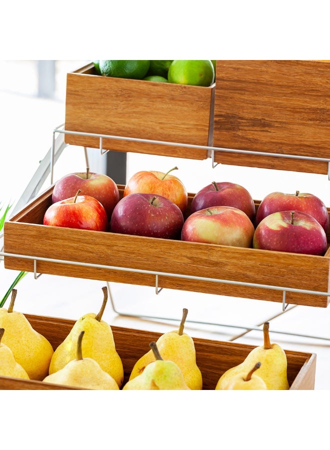 Restaurantware Eco Display 13 Inch x 6.5 Inch x 2 Inch Bamboo Condiment Container, Extra Large Spice Box - Chip-Resistant, For Seasoning, Spices, Condiments, Natural Bamboo Bamboo Organizer Box, - Image 2