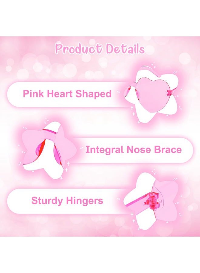 Genuvi Valentines Heart Shaped Glasses for Women Girls 12 Pairs Valentines Party Favors Pink Sunglasses Bulk Galentines Day Decorations Valentine Glasses Goodie Bag Stuffers Gifts Eyewear Accessories Kids - Image 3