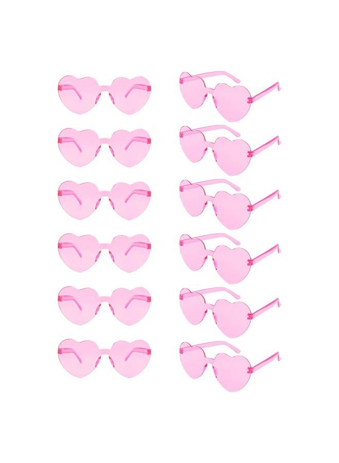 Genuvi Valentines Heart Shaped Glasses for Women Girls 12 Pairs Valentines Party Favors Pink Sunglasses Bulk Galentines Day Decorations Valentine Glasses Goodie Bag Stuffers Gifts Eyewear Accessories Kids - Image 1
