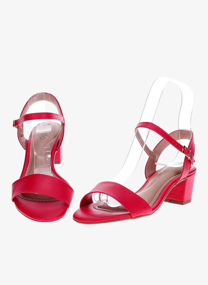 Beira Rio Red Mid Heel Sandals for Women – Stylish & Comfortable Footwear for Any Occasion for Women | Best Price UAE