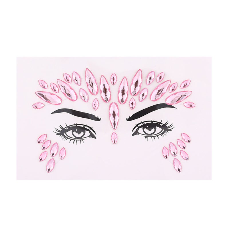 Rhinestone Face Decoration Sticker: Strong Long-Lasting Adhesive - Premium Acrylic Resin Crystal Rhinestone Decorative Sticker for Stage Eye Makeup Performance - Image 1