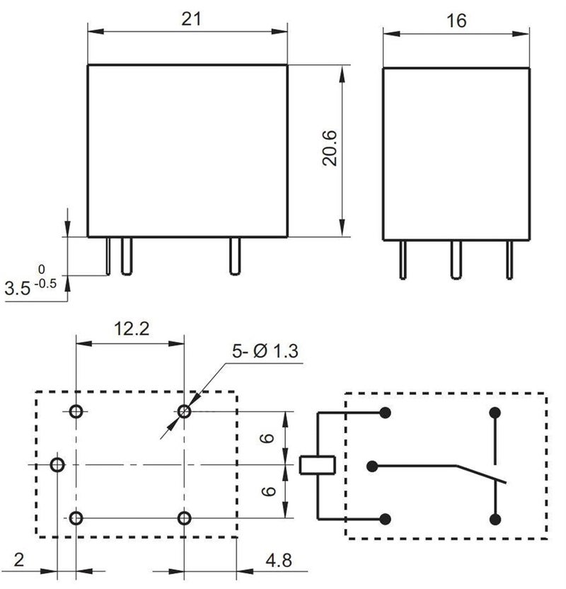 1 وحدة من ريلي HLS8-22F-DC12V-C-L (22F-1C-12V-7A/15A)، 5 أطراف (قدرة 7A) - Image 3