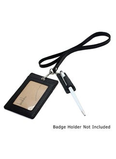 boshiho Genuine Leather Pen Holder 2 Pack Boshiho Pen Pencil Holders For Badge Holder Or Neck Lanyard (Black 1)  - Image 3