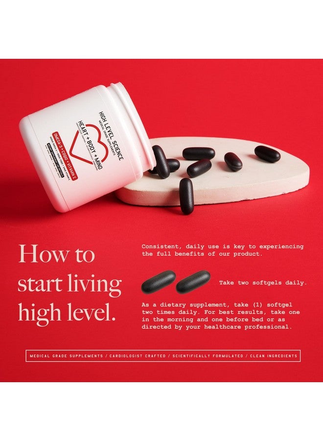 High Level Omega 3, CoQ10 & Vitamin E, Heart, Body, Mind Support with Fish Oil, Coenzyme Q10, Beeswax & Glycerin, Dietary Supplement for Men & Women, Yeast & Gluten Free, 60 Black Softgels - 2 Pack - Image 3