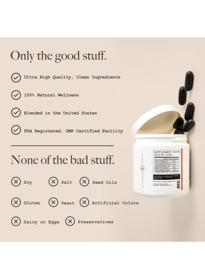 High Level Omega 3, CoQ10 & Vitamin E, Heart, Body, Mind Support with Fish Oil, Coenzyme Q10, Beeswax & Glycerin, Dietary Supplement for Men & Women, Yeast & Gluten Free, 60 Black Softgels - 2 Pack - Image 5