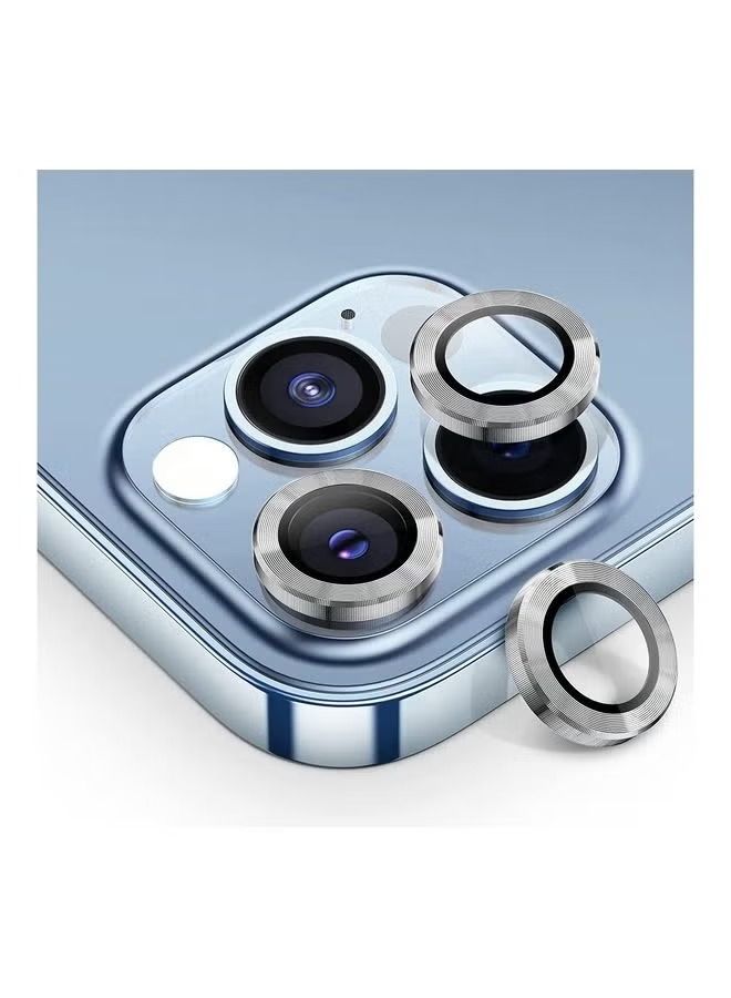 IAF iPhone 14 Pro Camera Lens Shield Protector 9H Tempered Glass Scratch Resistant HD Lens Shield Silver - Image 2