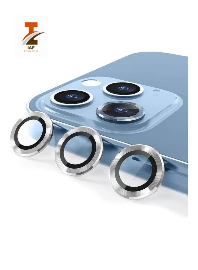 IAF iPhone 14 Pro Camera Lens Shield Protector 9H Tempered Glass Scratch Resistant HD Lens Shield Silver - Image 1