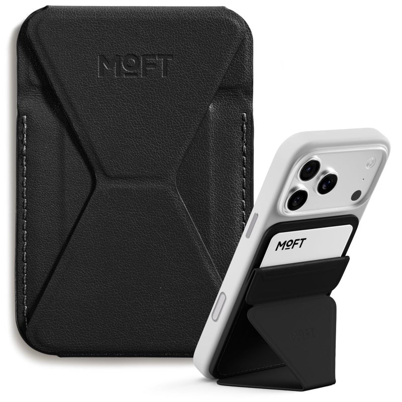 MOFT Magnetic Wallet Stand Compatible with iPhone 171615141312 Series Angle Adjustment Magsafe Compatible MOVAS Phone StandJet Black - Image 2