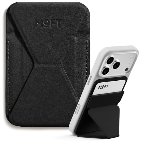 MOFT Magnetic Wallet Stand Compatible with iPhone 171615141312 Series Angle Adjustment Magsafe Compatible MOVAS Phone StandJet Black - Image 1