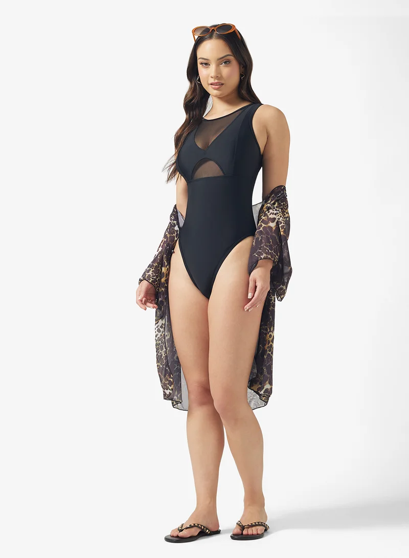 Ginger Mesh Detail Tummy Control Swimsuit