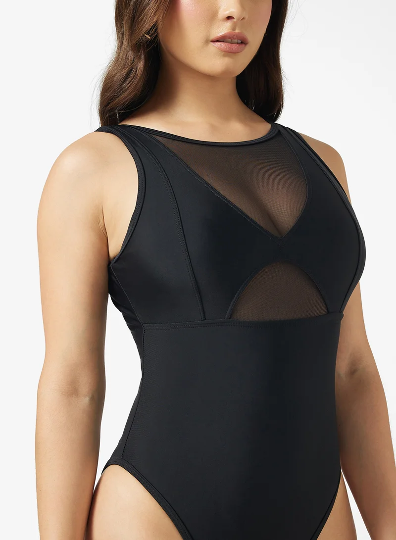 Ginger Mesh Detail Tummy Control Swimsuit
