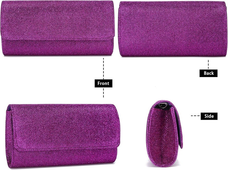 Outrip Women's Evening Bag Clutch Purse Glitter Party Wedding Handbag with Chain - Image 3
