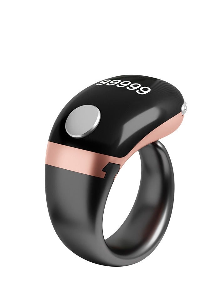 Tasbih Zikr Smart Ring, Adjustable Counter,  With Replaceable ring Sizes (/18/20/22/mm), Digital Counter Prayer Reminder Ring, Waterproof OLED Display Counter Zikr Ring,  Tasbeeh counter for Muslims（Rose gold） - Image 3