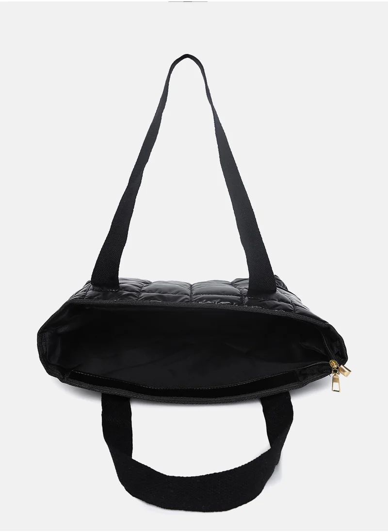صوص هاوت Midnight Shadow Quilt Black Tote Bag