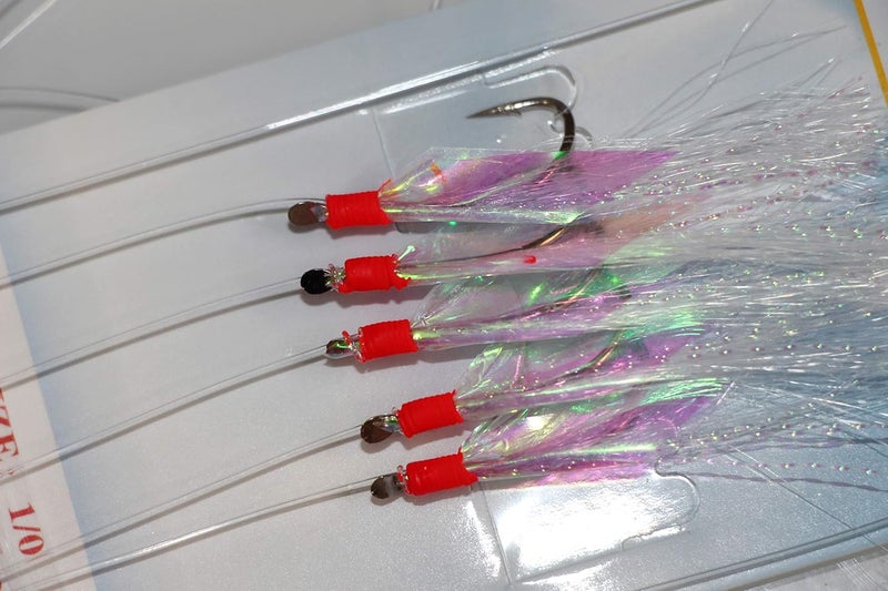 Laxygo 10 Packs Sabiki Rigs Fishing Flasher Lures Bait Rigs Fish Skin, Glow Fishing Beads High Carbon Hooks for Freshwater/Saltwater - Image 2