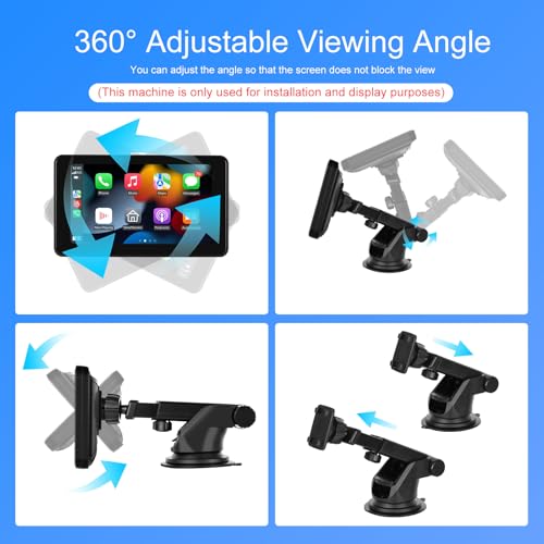 Podofo حامل كوب شفط بودوفو لراديو السيارة المحمول 6.8/7/9/9.3/10.26 بوصة، حامل شاشة مراقبة الزجاج الأمامي المحسن لشاشة كار بلاي المحمولة وشاشة أندرويد أوتو للسيارة - Image 5