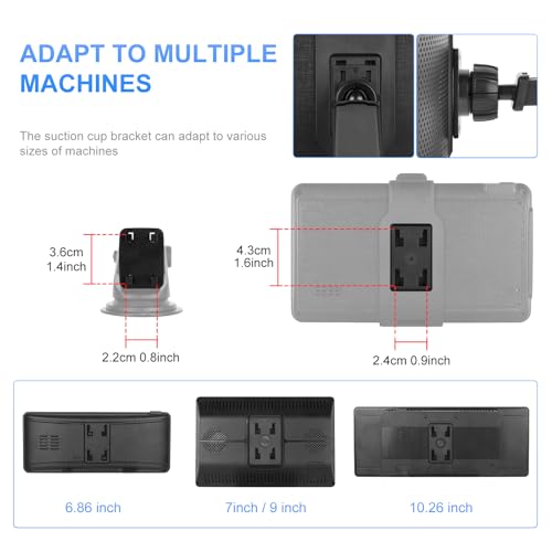 Podofo حامل كوب شفط بودوفو لراديو السيارة المحمول 6.8/7/9/9.3/10.26 بوصة، حامل شاشة مراقبة الزجاج الأمامي المحسن لشاشة كار بلاي المحمولة وشاشة أندرويد أوتو للسيارة - Image 2