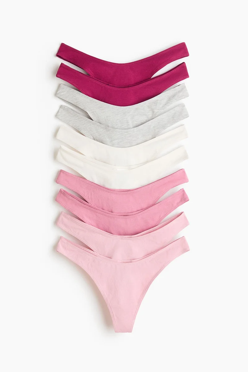 H&M 10-pack cotton thong briefs