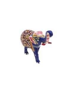 Antique Museum Handmade Hand Painted Elephant with Carving Work 5 Inch  - Image 1