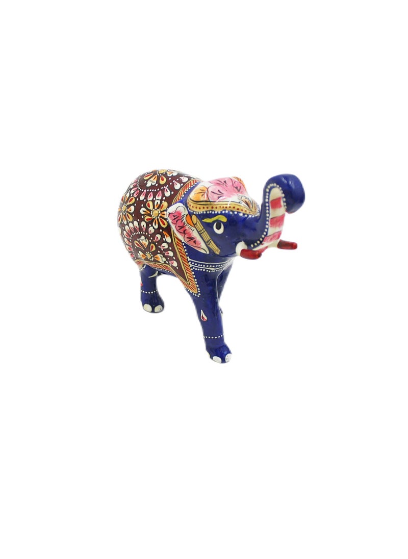 Antique Museum Handmade Hand Painted Elephant with Carving Work 5 Inch  - Image 1