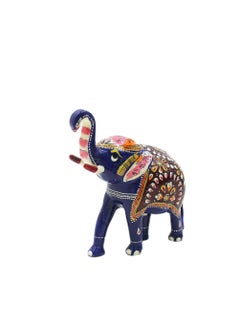 Antique Museum Handmade Hand Painted Elephant with Carving Work 5 Inch  - Image 2
