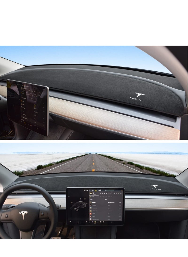 Excefore Dashboard Cover for Tesla Model 3/Y, Flannel Dashboard Pad Dash Mat for Tesla Model Y/Model 3 2017-2021/2022/2023, Dashboard Decorative, Interior Auto Accessories - Image 5