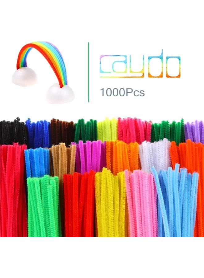 1000 قطعة من منظفات الأنابيب، سيقان شانيل ملونة متنوعة للفنون والحرف اليدوية، ومستلزمات الحرف اليدوية للأطفال