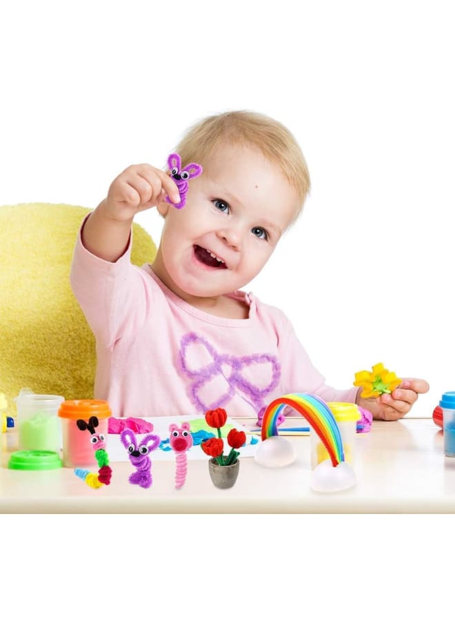 1000 قطعة من منظفات الأنابيب، سيقان شانيل ملونة متنوعة للفنون والحرف اليدوية، ومستلزمات الحرف اليدوية للأطفال