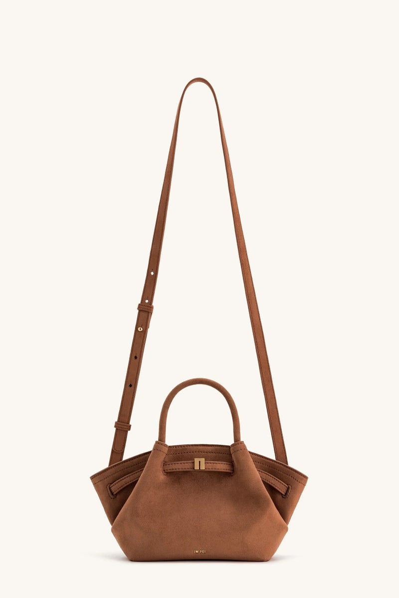 JW PEI Hana Mini Faux Suede Tote Brown - Image 1