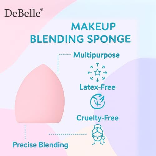 DeBelle Makeup Beauty Blender Sponge Puff | Soft, Latex-Free Beauty Sponge for Foundation, Concealer & Creams | Flawless, Airbrushed Finish | Reusable & Easy to Clean | Pink - Image 2