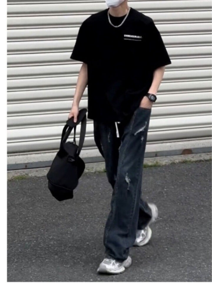 Unisex Classic Denim Jeans Loose Fit Daily Outdoor Wear - Image 4