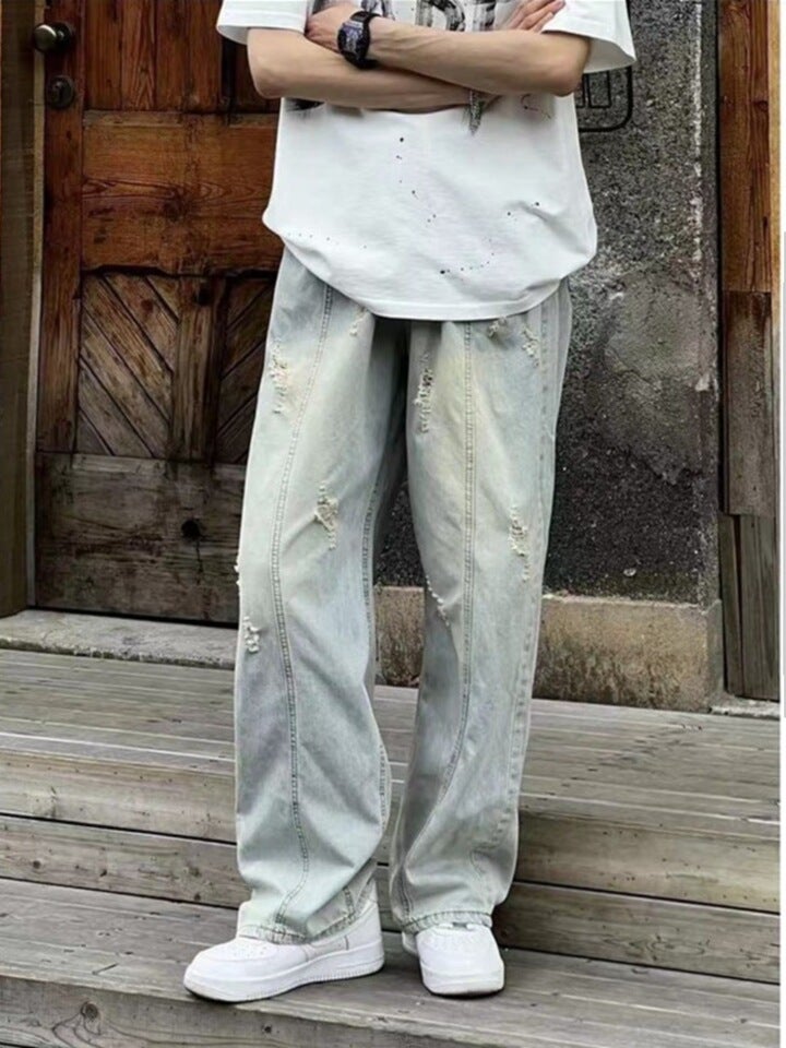 Unisex Classic Denim Jeans Loose Fit Daily Outdoor Wear - Image 5