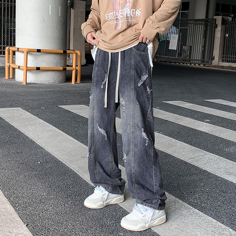Unisex Classic Denim Jeans Loose Fit Daily Outdoor Wear - Image 1