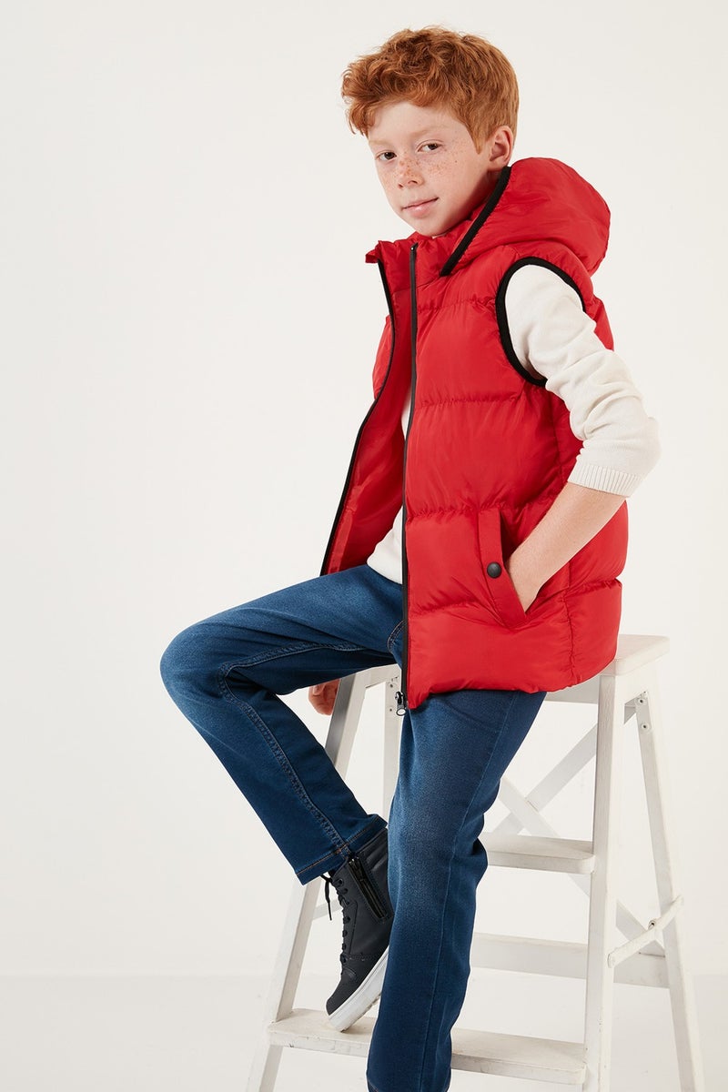 Lela Zippered Hooded Pocket Puffer Vest Unisex Children's Vest 5761983  - Image 1